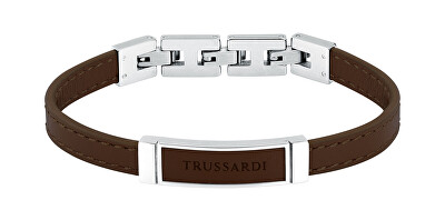Trussardi - Hnědý kožený náramek pro muže T-Leather TJAXZ06