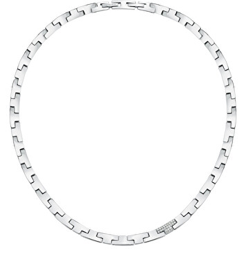 Trussardi - Luxusní ocelový náhrdelník se zirkony T-Logo TJAXC03