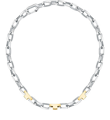 Trussardi - Masivní ocelový bicolor náhrdelník T-Logo TJAXC01