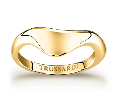 Trussardi - Moderní pozlacený prsten z oceli T-Design TJAXA07