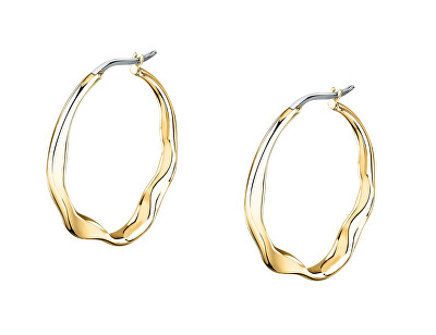 Trussardi - Módní pozlacené náušnice kruhy T-Design TJAXA03