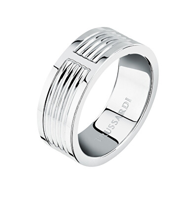 Trussardi - Nadčasový ocelový prsten pro muže T-Steel TJAXV580