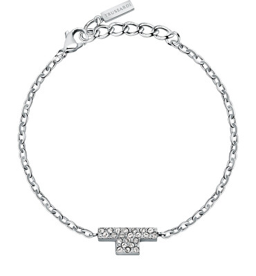 Trussardi - Něžný ocelový náramek se zirkony T-Logo TJAXC30