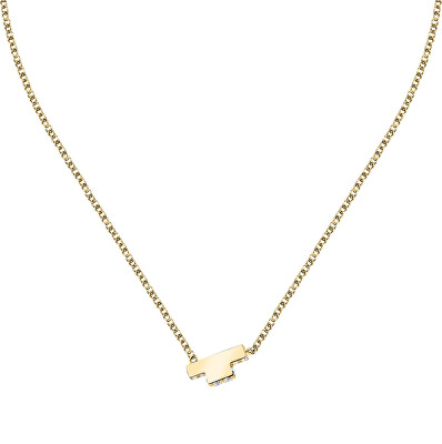 Trussardi - Něžný pozlacený náhrdelník se zirkony T-Logo TJAXC10