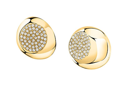 Trussardi - Originální pozlacené náušnice z oceli T-Design TJAXC98