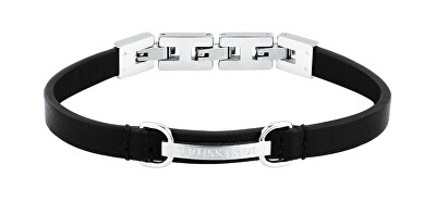 Trussardi - Pánský náramek z černé kůže T-Leather TJAXZ08