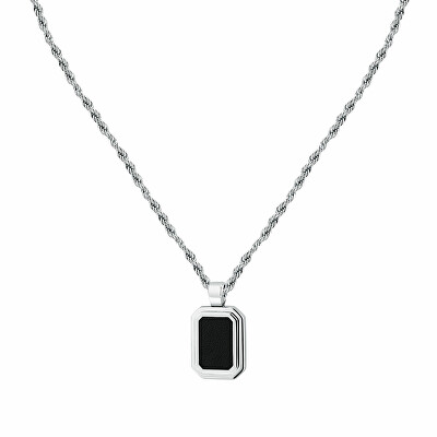 Trussardi - Pánský ocelový náhrdelník s kůží T-Leather TJAXZ15