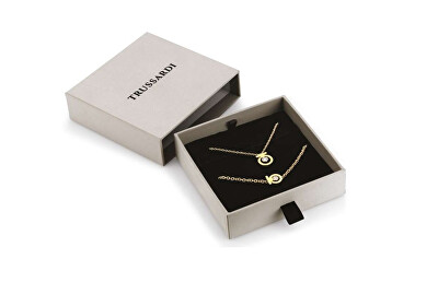 Trussardi - Pozlacený set šperků se zirkony T-Logo TJAXC66 (náhrdelník, náramek)