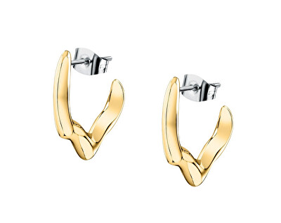 Trussardi - Půvabné pozlacené kruhové náušnice T-Design TJAXA05