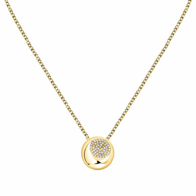 Trussardi - Půvabný pozlacený náhrdelník s krystaly T-Design TJAXC95
