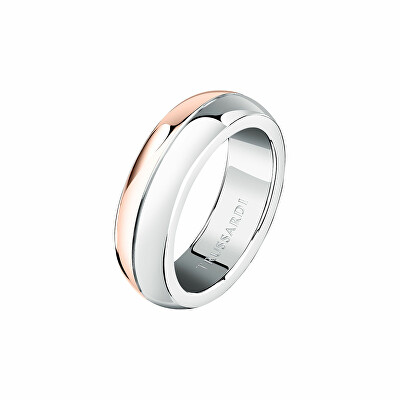 Trussardi - Slušivý bicolor prsten pro muže T-Steel TJAXV410