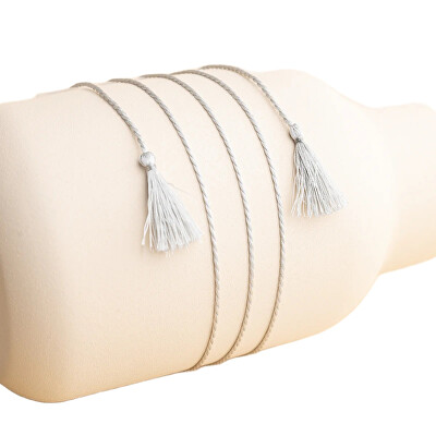 MUMMY BELL - Dlouhá šedá hedvábná šňůrka