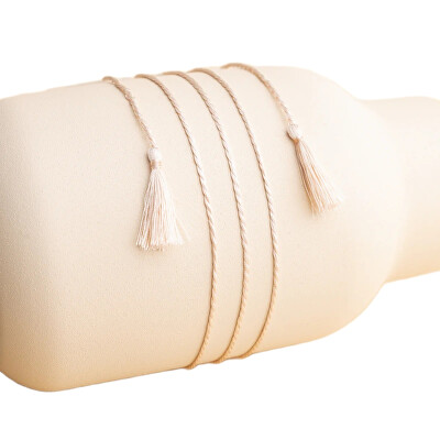 MUMMY BELL - Dlouhá starorůžová hedvábná šňůrka