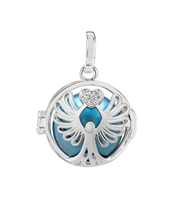 MUMMY BELL - Těhotenská rolnička Poselství modrá metalická K10PMM18