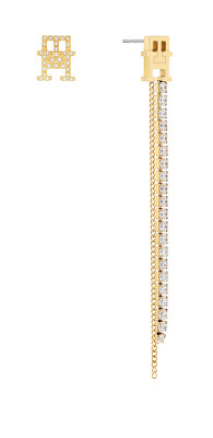 Tommy Hilfiger - Asymetrické pozlacené náušnice Monogram 2780897
