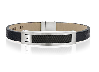 Tommy Hilfiger - Černý kožený náramek pro muže 2701061