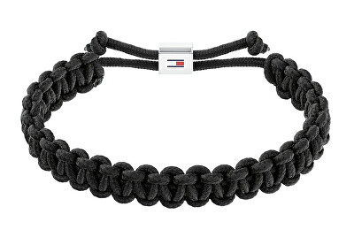Tommy Hilfiger - Černý paracord náramek Braided 2790496