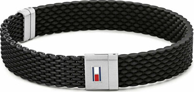 Tommy Hilfiger - Černý silikonový náramek pro muže 2790240