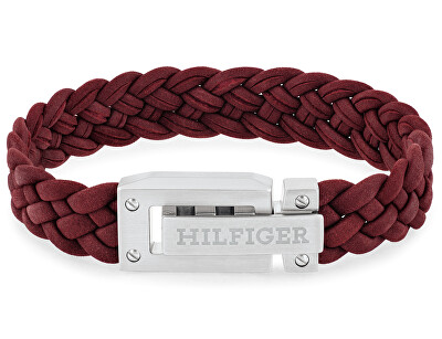Tommy Hilfiger - Červený kožený náramek pro muže 2790519