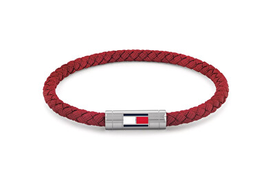 Tommy Hilfiger - Červený nylonový proplétaný náramek Adjustable Barrel 2790739