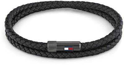 Tommy Hilfiger - Elegantní náramek z černé kůže 2790262S