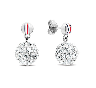 Tommy Hilfiger - Elegantní ocelové náušnice s krystaly 2781078