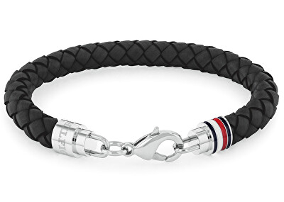 Tommy Hilfiger - Elegantní pánský náramek z černé kůže Tyson 2790545