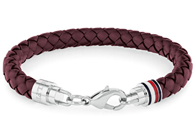 Tommy Hilfiger - Elegantní pánský náramek z červené kůže Tyson 2790547