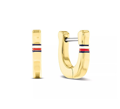 Tommy Hilfiger - Elegantní pozlacené náušnice s trikolórou 2781086