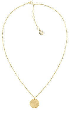 Tommy Hilfiger - Elegantný pozlátený náhrdelník s príveskom 2780590