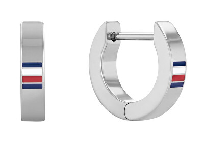 Tommy Hilfiger - Fashion kruhové náušnice s tricolorou 2790380