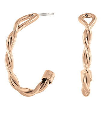 Tommy Hilfiger - Kroucené bronzové náušnice kruhy Twist 2780732