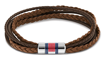 Tommy Hilfiger - Luxusní pánský náramek z hnědé kůže Multi Layer 2790425