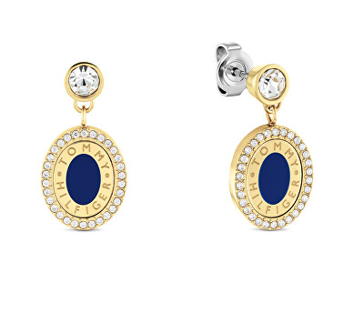 Tommy Hilfiger - Luxusní pozlacené visací náušnice s krystaly 2780800