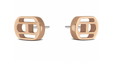 Tommy Hilfiger - Minimalistické bronzové náušnice pecky Interlocking 2780548