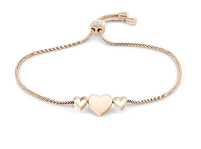 Tommy Hilfiger - Moderní bronzový náramek se srdíčky Hanging Heart 2780714