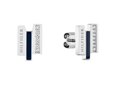 Tommy Hilfiger - Moderní ocelové náušnice s krystaly Layered 2780843