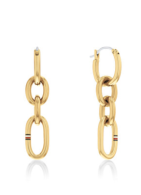 Tommy Hilfiger - Moderní pozlacené náušnice Contrast Link Chain 2780786