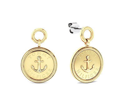 Tommy Hilfiger - Moderní pozlacené náušnice Nautical Charms 2781032