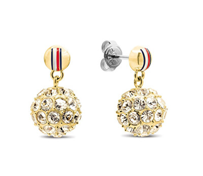 Tommy Hilfiger - Elegantní pozlacené náušnice s krystaly 2781079