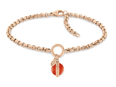 Tommy Hilfiger - Módní bronzový řetízkový náramek s karneolem 2780766