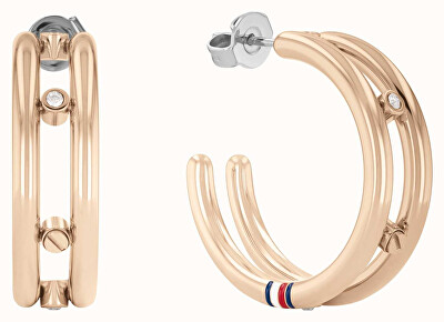 Tommy Hilfiger - Nadčasové bronzové náušnice kruhy 2780647