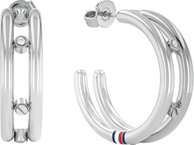 Tommy Hilfiger - Nadčasové ocelové náušnice kruhy 2780614