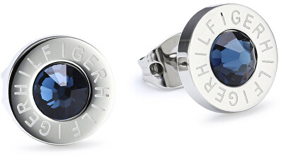 Tommy Hilfiger - Ocelové náušnice s modrým krystalem TH2700260