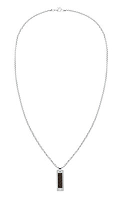 Tommy Hilfiger - Originální ocelový náhrdelník s koženým detailem 2790492