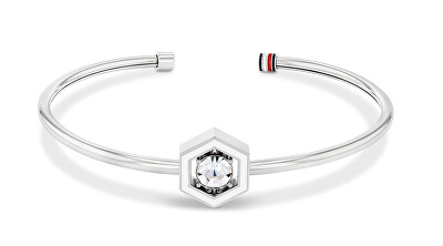 Tommy Hilfiger - Pevný ocelový náramek s krystalem Geometric 2780856