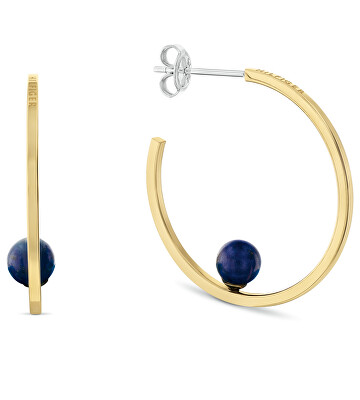 Tommy Hilfiger - Pozlacené kruhy s lazuritem Semi-Precious Beads 2780966