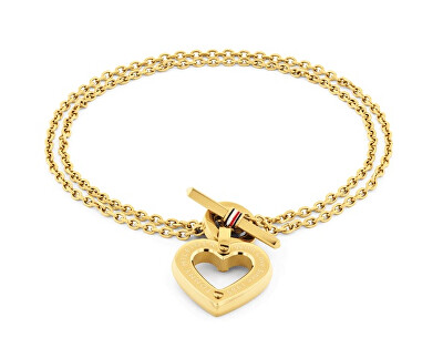 Tommy Hilfiger - Pozlacený náramek se srdíčkem Toggle Heart 2780970