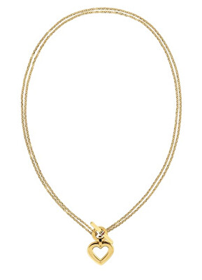Tommy Hilfiger - Půvabný dvojitý náhrdelník se srdcovým přívěskem Toggle Heart 2780968