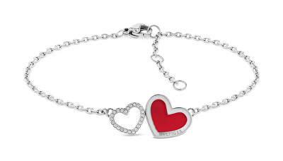 Tommy Hilfiger - Půvabný ocelový náramek se srdíčky Enamel Hearts 2780745